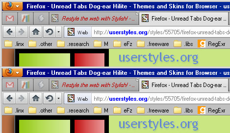 Firefox - Unread Tabs Dog-ear Hilite