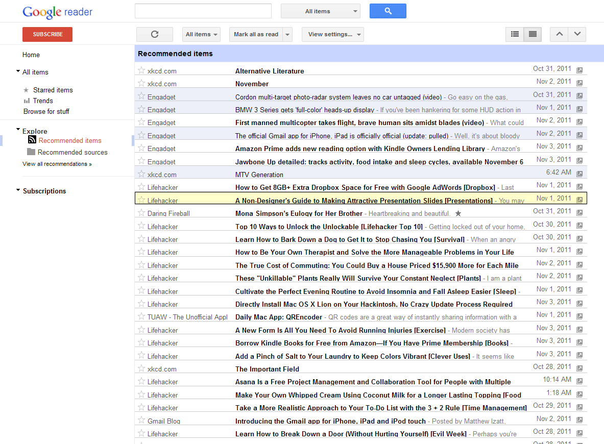 New Google Reader: Remove Excess Whitespace