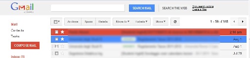 GMail inbox hover colors