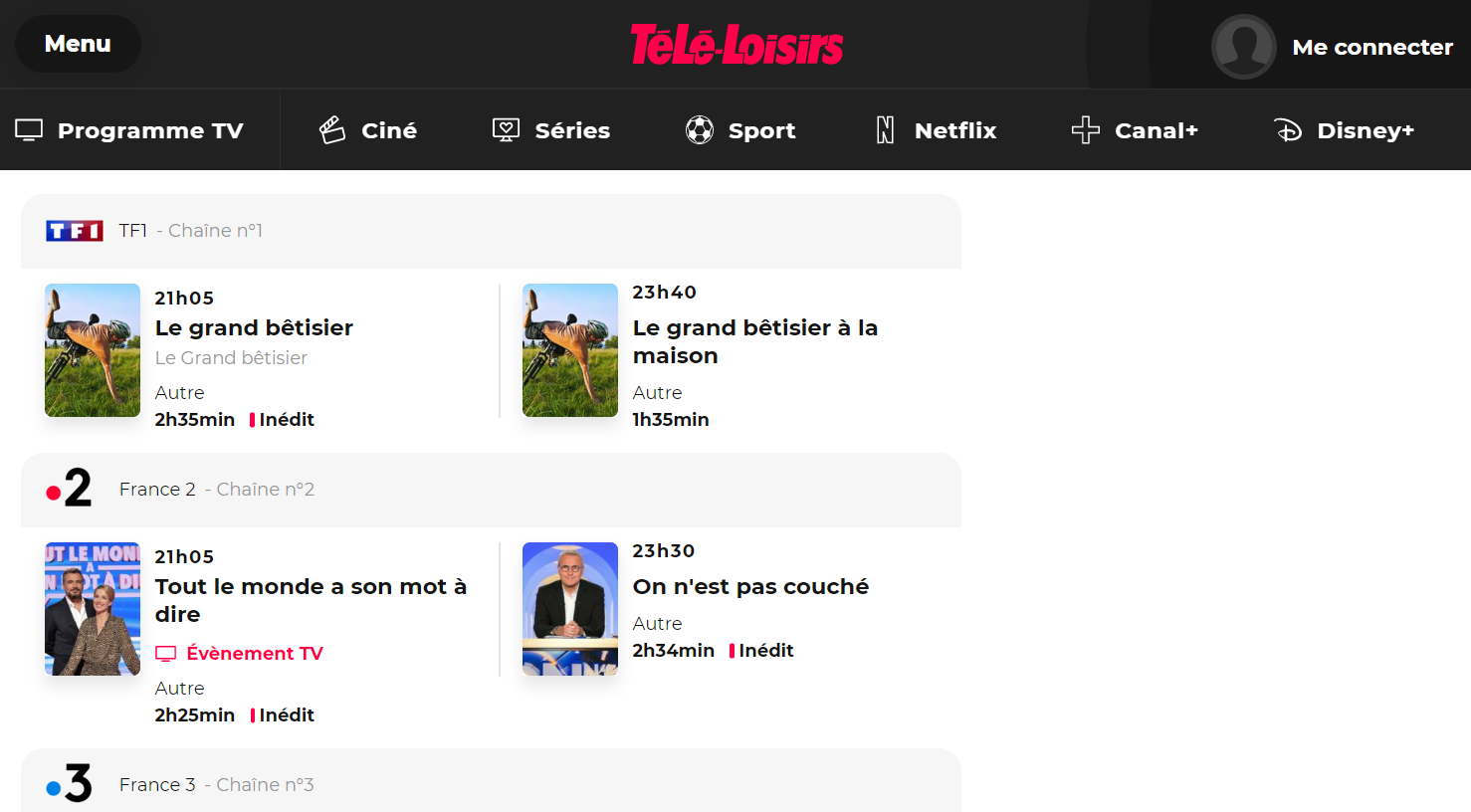 Télé Loisirs - Programme TV