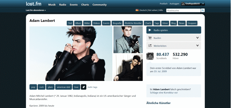 Last.fm - Sleek Dark Blue
