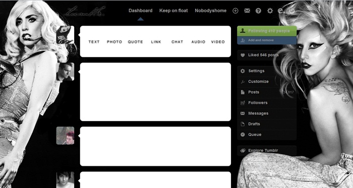 Lady Gaga tumblr dashboard 3