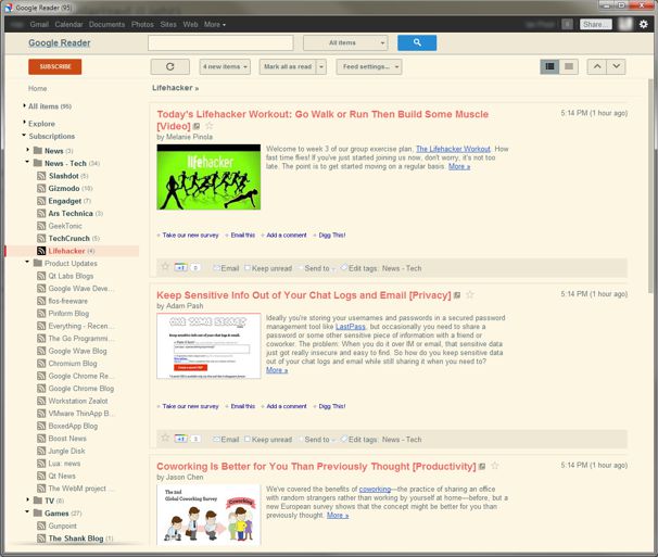 Google Reader - Solarized (Light)