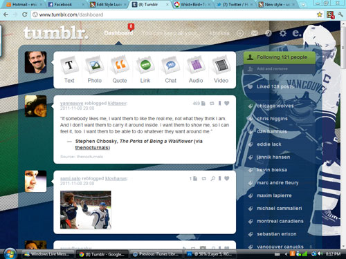 Henrik Sedin Tumblr dashboard theme