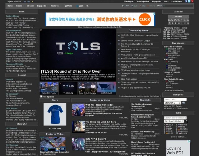 Teamliquid - minimalistic dark theme