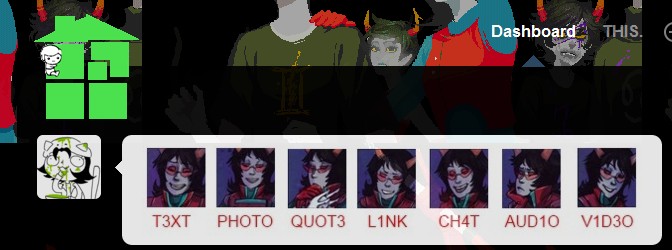 Baby Dave Strider clinging onto the Homestuck Logo