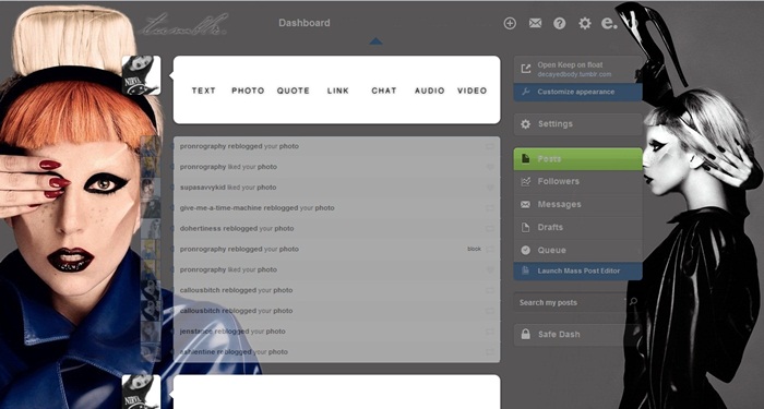 Lady Gaga tumblr dashboard 4