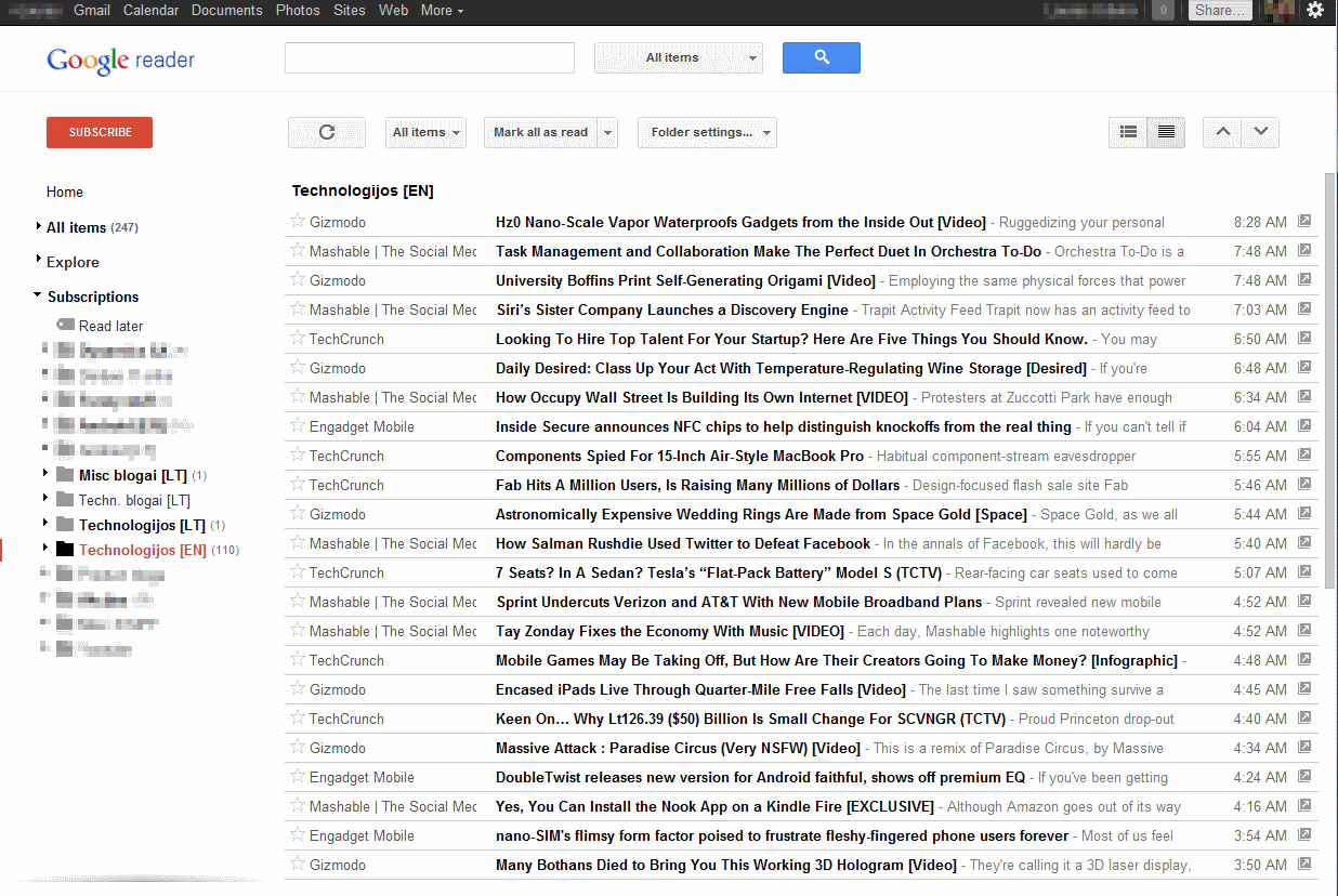 Chrome (condensed white space only in items)
