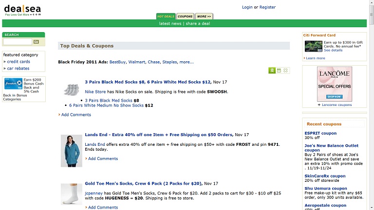 Dealsea.com -- Pictures on left
