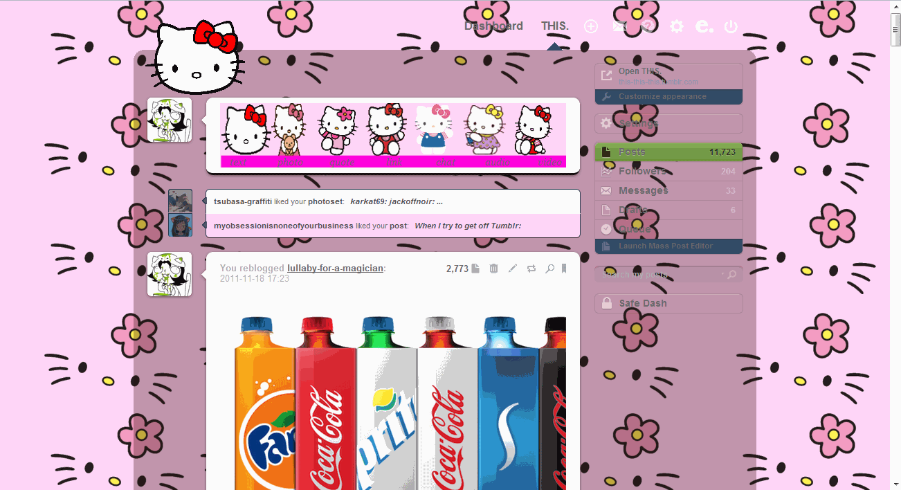 Hello Kitty Dashboard Theme