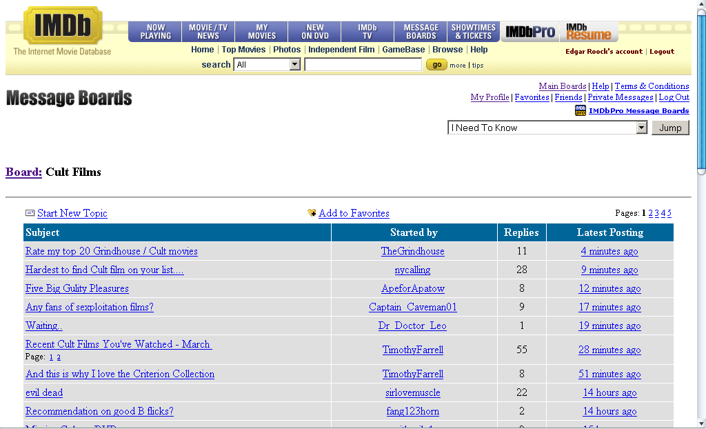IMDb Forum w/o List Widget