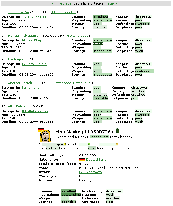 Hattrick - Grey Skills