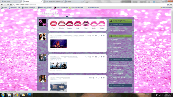 Pink Glitter Dash Theme.