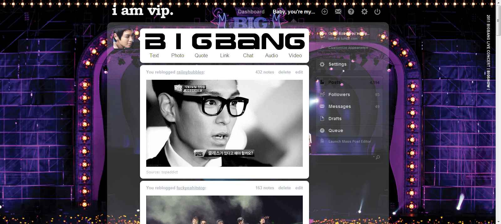 tumblr Dashboard Theme - BIG SHOW
