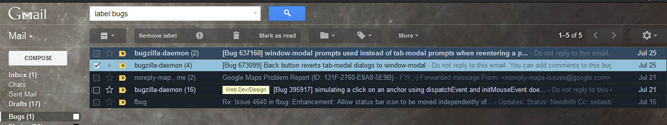 Gmail - Planets theme tweaks (new compact layout)
