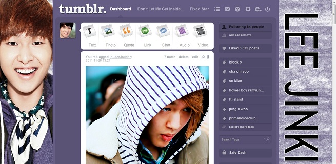 Onew SHINee Tumblr Dashboard Theme