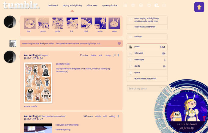 Heroes [Adventure Time Dashboard Theme]