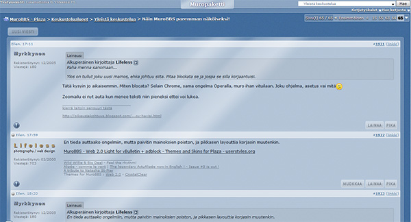 MuroBBS  (2013) - CrystalClear theme (Muro teema)