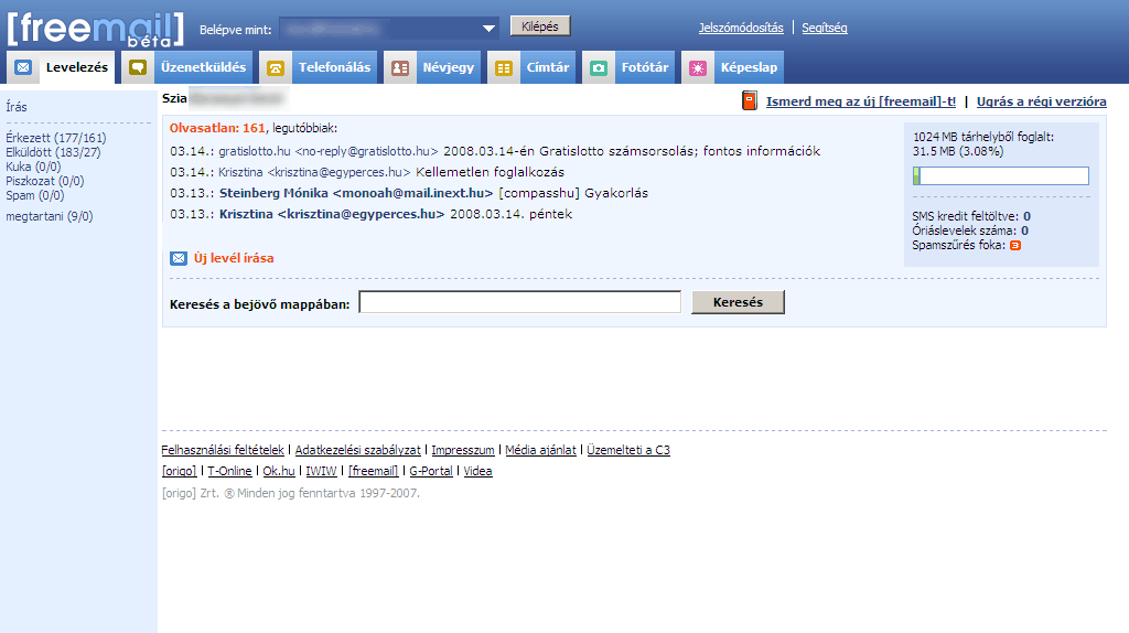 Freemail.hu - clean v0.1