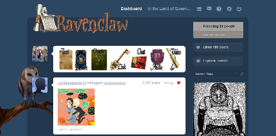 Hogwarts House - Ravenclaw Tumblr Dashboard Theme