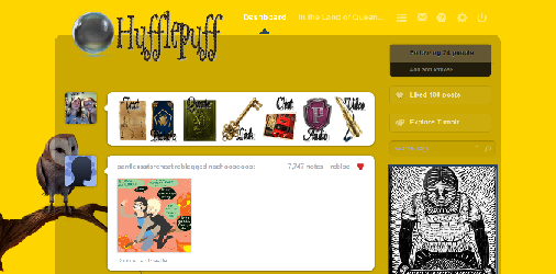 Hogwarts House - Hufflepuff Tumblr Dashboard Theme