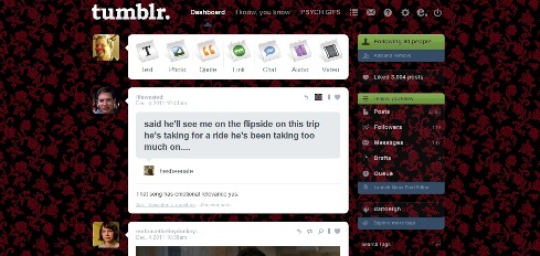 Red & Black Floral Pattern for Tumblr Dash