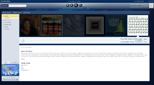 Pandora (HTML5 version) - wider content