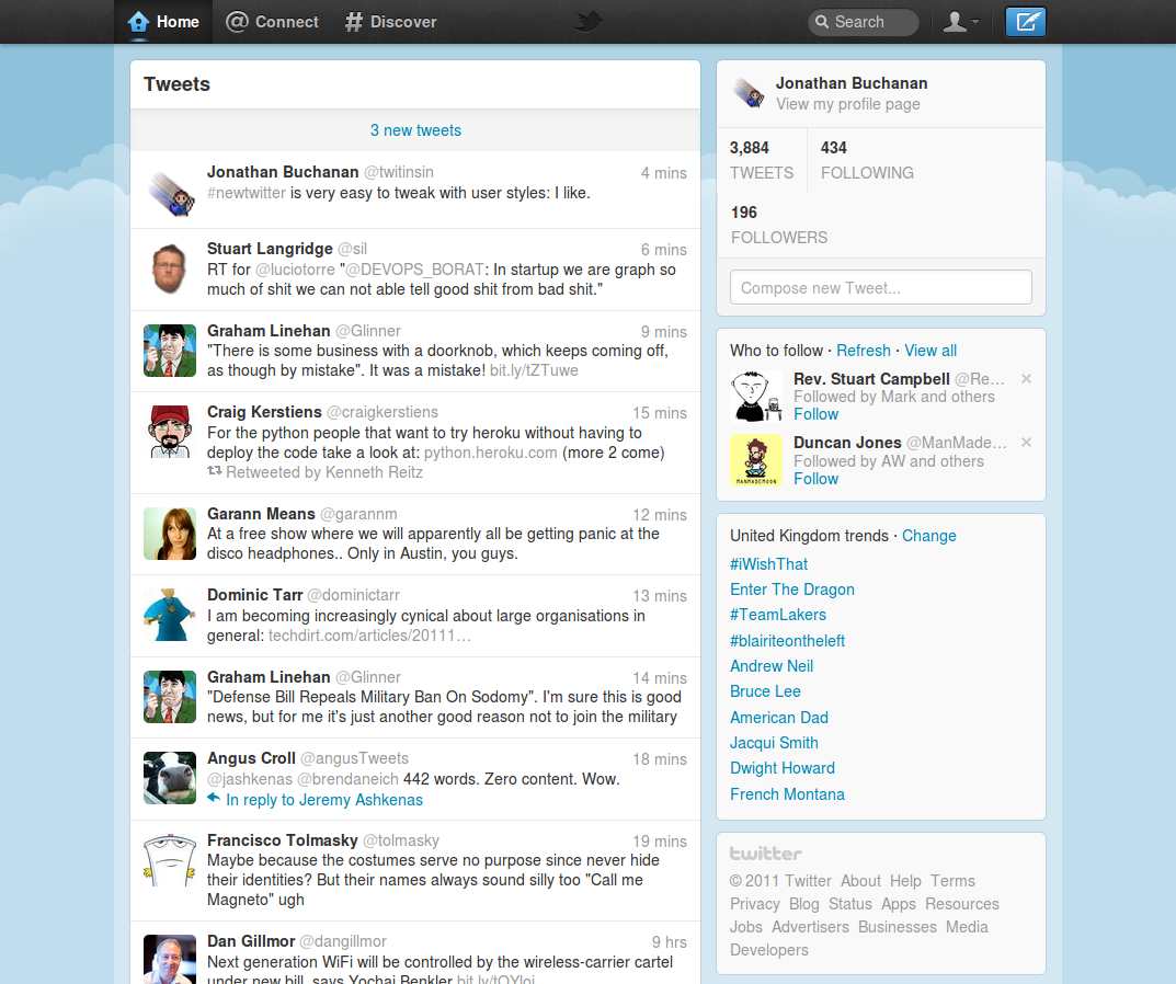 New Twitter - Flip Columns