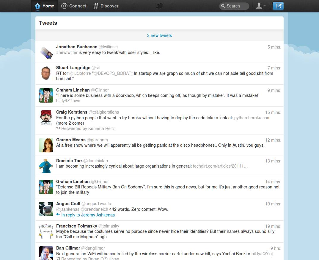 New Twitter - Remove Sidebar