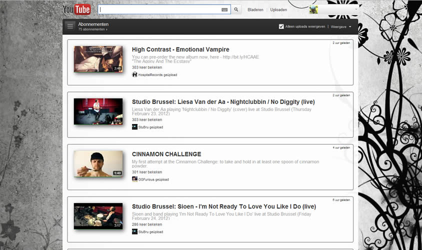 Youtube - Clear Homepage