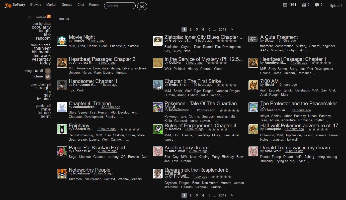 SoFurry - Black Fullscreen