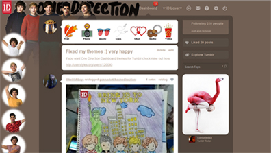 One Direction Tumblr Dashboard Theme
