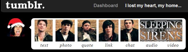 Sleeping With Sirens navbar for Tumblr