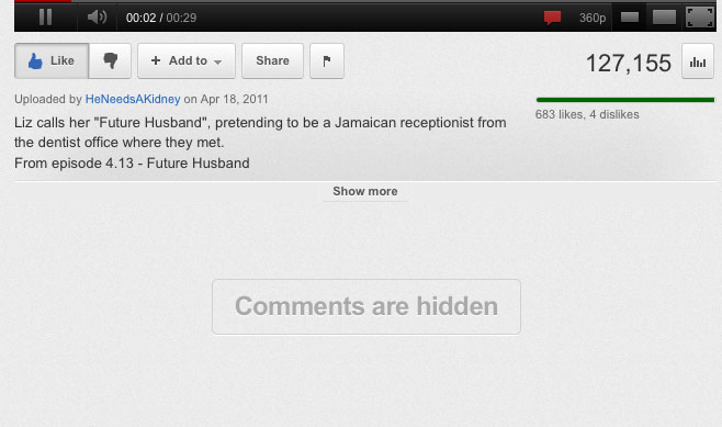 Youtube - Hide Comments (and reveal on hover)