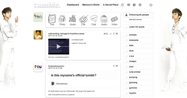 tumblr dashboard theme - MYNAME Insoo (White)