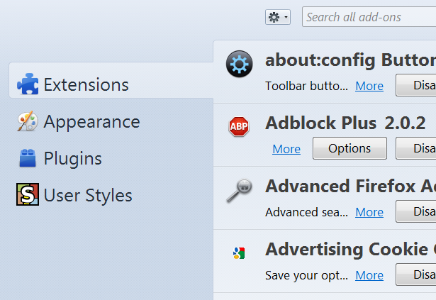 Hide Add-ons Manager "Get Add-ons" Section