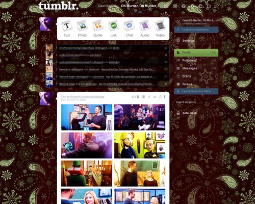 Green & Brown Paisley BG for Tumblr Dash