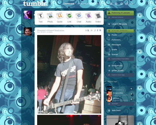Blue Retro Tumblr Dash Theme
