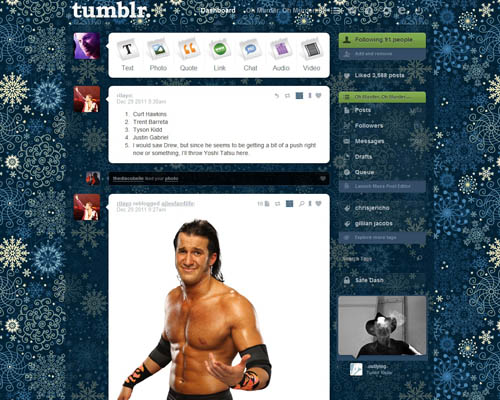 Winter Pattern BG for Tumbrl Dash