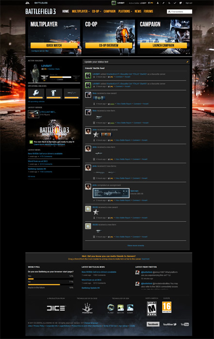 BF3: Battlelog - Dark theme v1.1.4