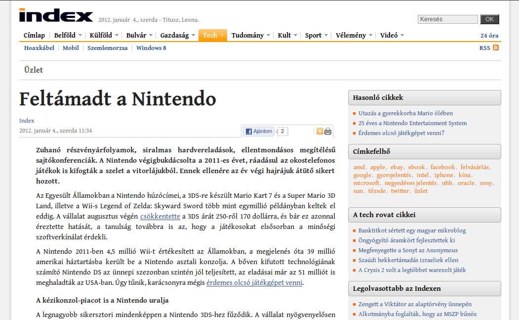 Index.hu - Serif betűtípussal