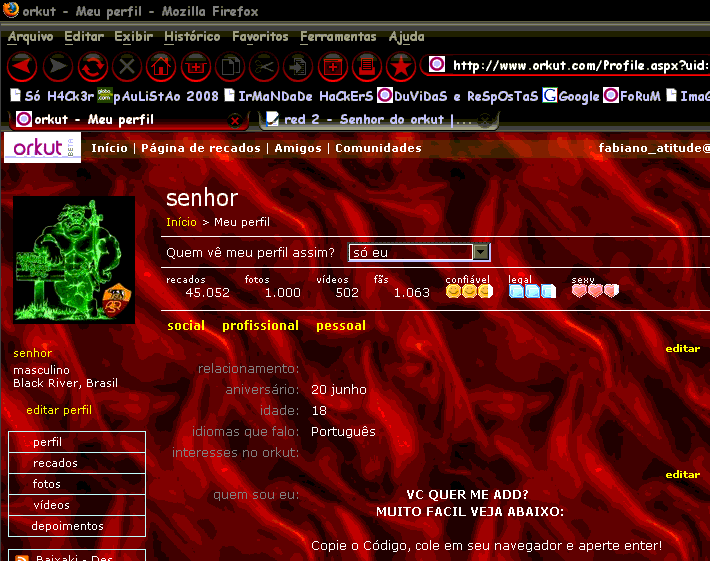 red 2 - Senhor do orkut