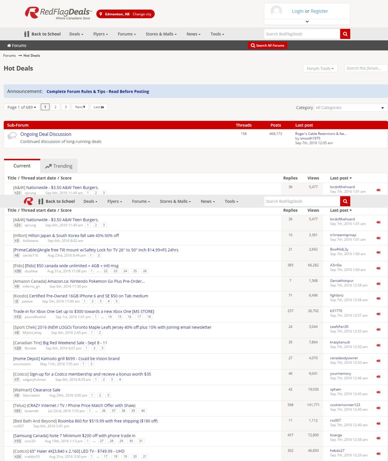 RedFlagDeals - streamline hot deals forum RFD