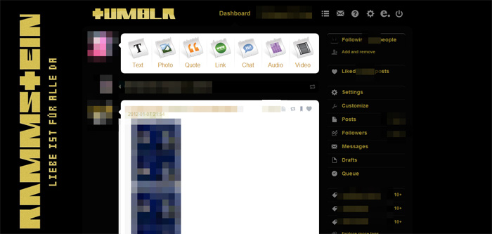 Rammstein LIFAD Tumblr Theme