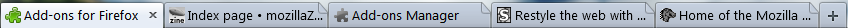 Firefox - style of inactive or unloaded tabs