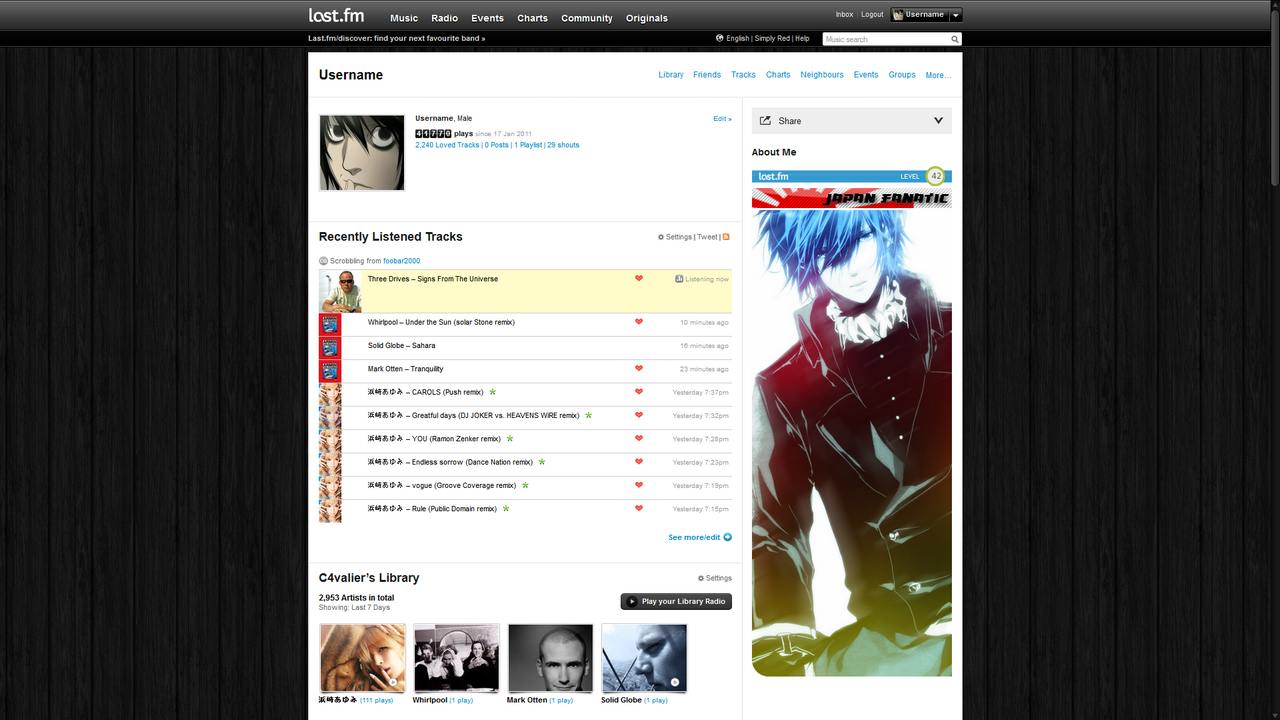 last.fm - Changed Background and Removed Ads