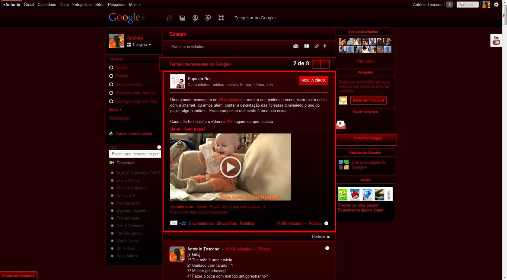 G+ Google Plus - Red and black