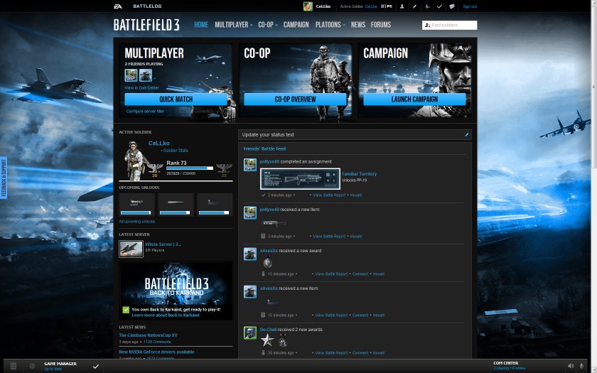 BattleField3 - Dark Blue Battlelog v1.3 by CeLLko