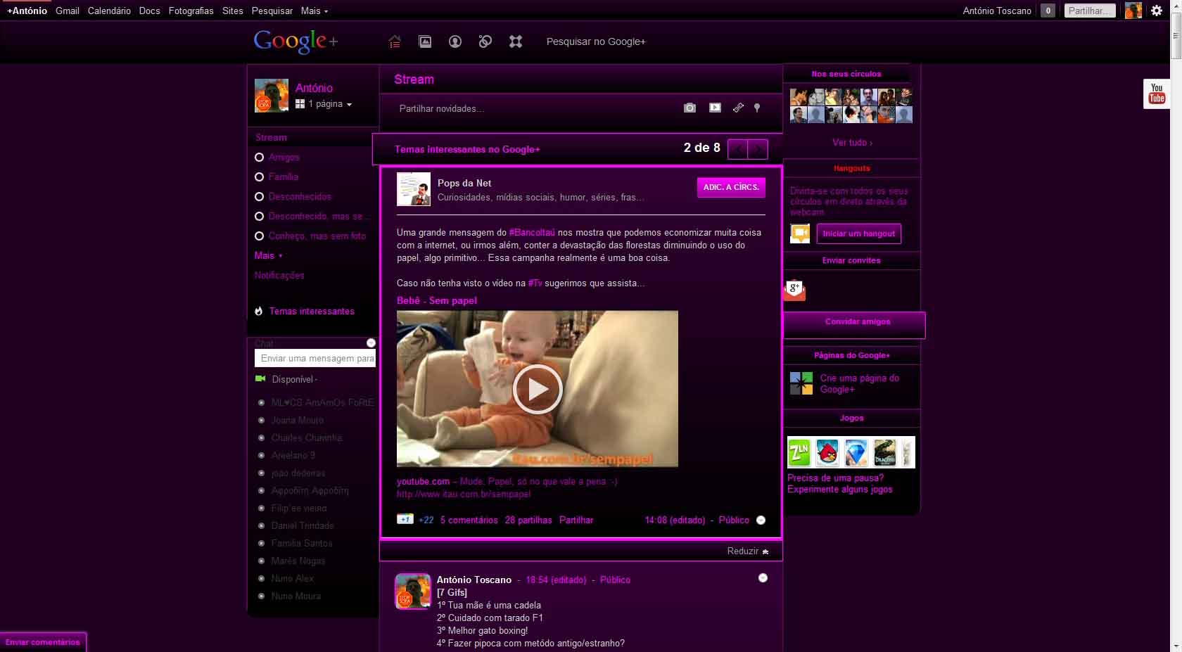 G+ Google Plus - Pink and black