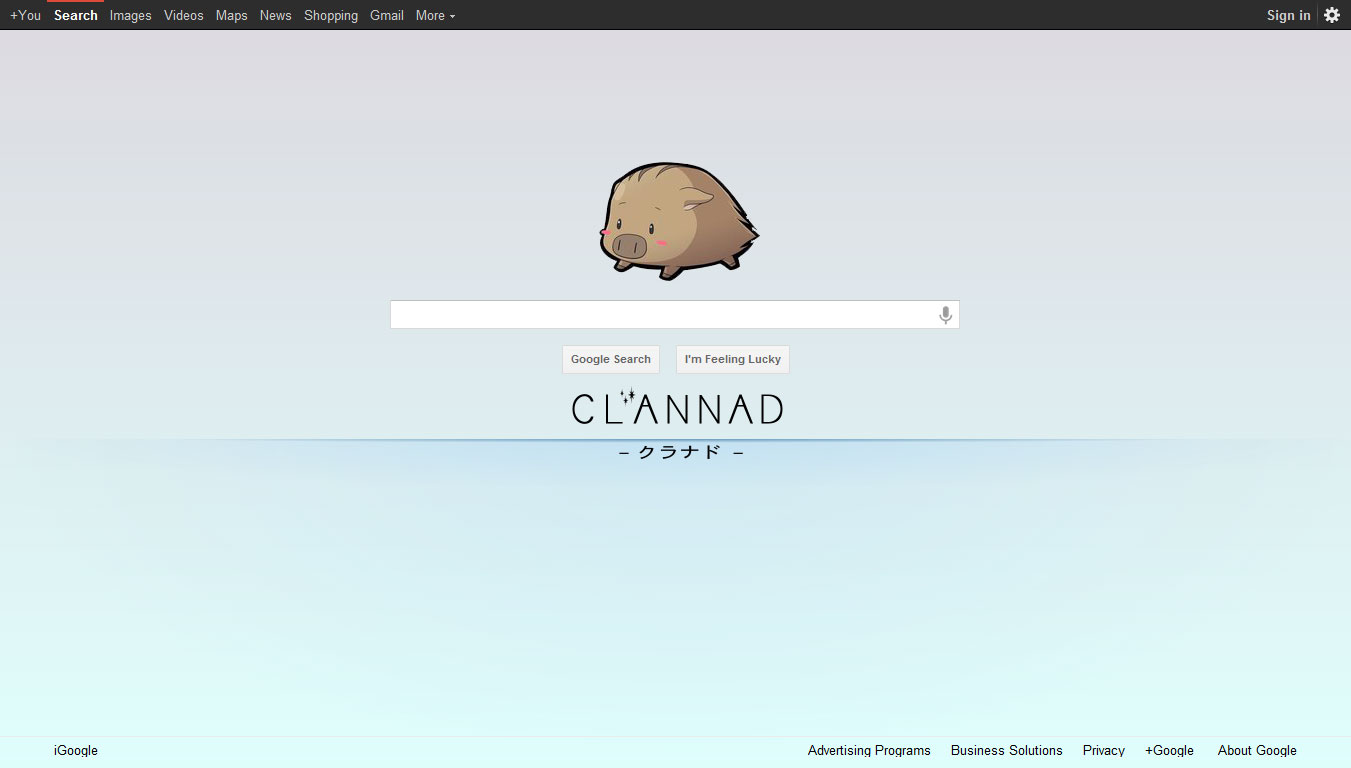 Google Homepage Clannad Theme for Chrome / Firefox